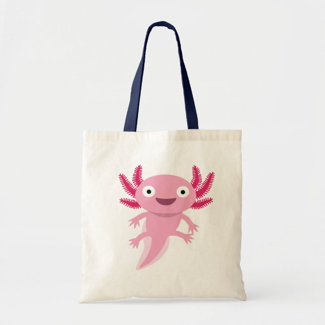 Funny Axolotl Illustration Tote Bag (Front)