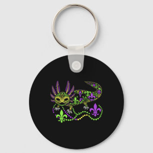 Funny Axolotl Mardi Gras Festival Carnival Womens  Keychain