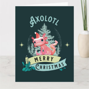 Funny Axolotl Merry Christmas Card
