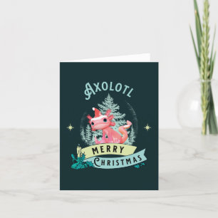 Funny Axolotl Merry Christmas Holiday Card