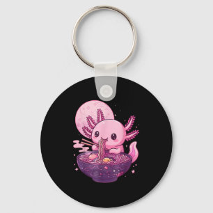 Funny Axolotl Noodle Anime Kawaii Axolotl Eating R Keychain