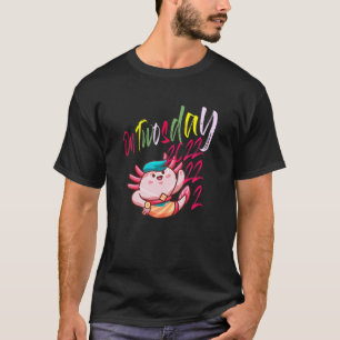 Funny Axolotl On Twosday 2/22/22 Walking Fish Sala T-Shirt