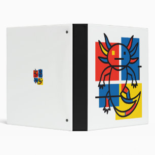 Funny Axolotl Piet Mondrian Abstract Art Pattern Binder