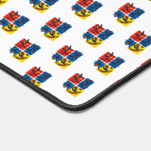Funny Axolotl Piet Mondrian Abstract Art Pattern Desk Mat