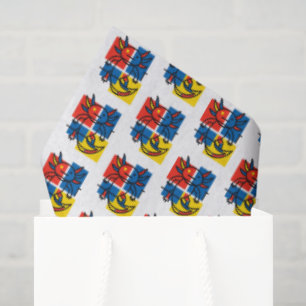 Funny Axolotl Piet Mondrian Abstract Art Pattern Tissue Paper