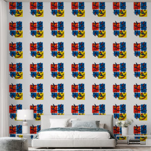 Funny Axolotl Piet Mondrian Abstract Art Pattern Wallpaper