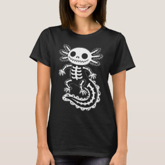 Funny Axolotl Skeleton Halloween Spooky Skull T-Shirt