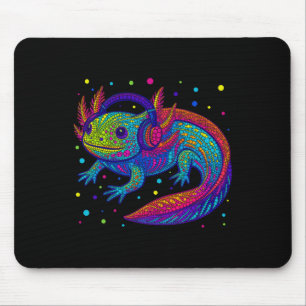 Funny Axolotl Video Gamer Polka Dot Art Student Do Mouse Pad