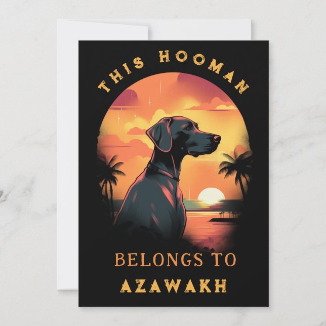 Funny Azawakh Dog Parent Personalized Announcement (Front)