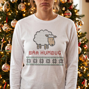 Funny Baa Humbug Sheep - Ugly Christmas Party T-Shirt