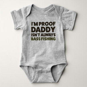Funny Baby Bass Fishing Jersey Bodysuit Shirt