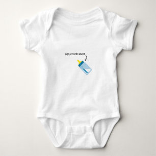 Funny baby bodysuit milk bottle protein shake