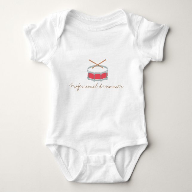 Funny baby bodysuit - professional drummer (Front)