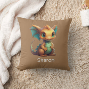 Funny Baby Dragon Chinese New Year Throw Pillow