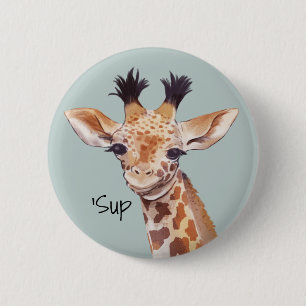 Funny Baby Giraffe Personalized 2 Inch Round Button