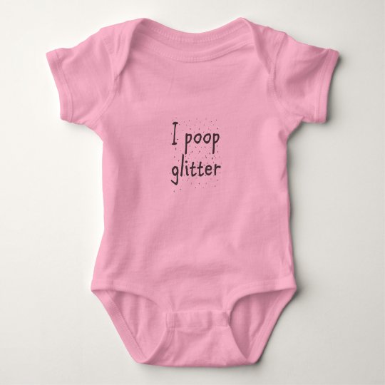 Funny baby grow baby clothes I poop glitter Baby Bodysuit