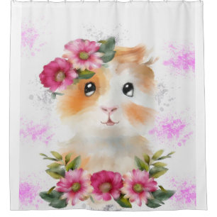 Funny Baby Guinea Pig With Flower Gift Lovers