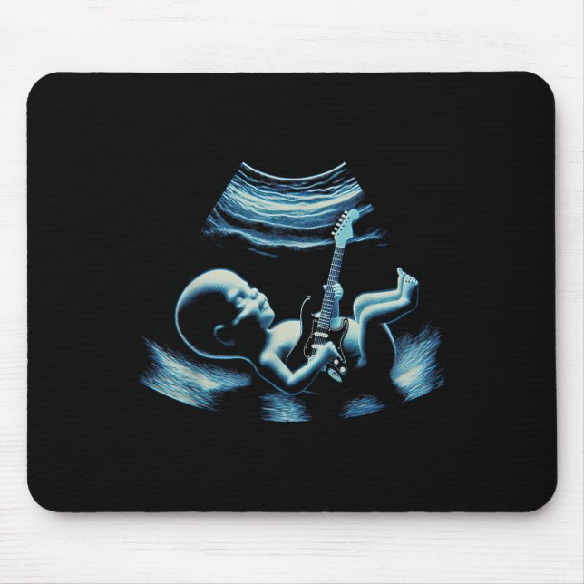 Funny Baby Guitar Player Rock Music Pregnancy Anno Mouse Pad (Front)