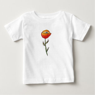 Funny Baby Jersey T-Shirt Poppy Flower Cartoon