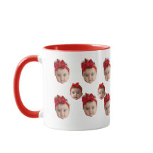 Funny Baby Kids Family Face 2 Photos Mug