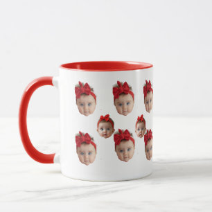 Funny Baby Kids Family Face 2 Photos Mug