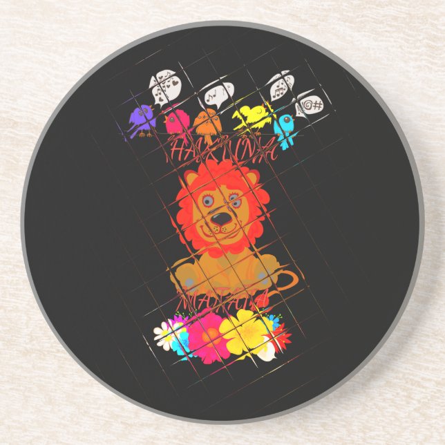 Funny Baby Lion King: Hakuna Matata Art Design Coaster (Front)