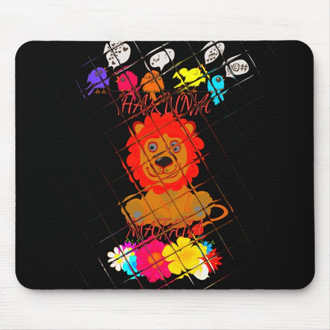 Funny Baby Lion King: Hakuna Matata Art Design Mouse Pad (Front)