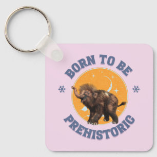Funny Baby Mammoth Prehistoric Birthday Keychain