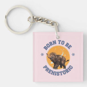 Funny Baby Mammoth Prehistoric Birthday Keychain