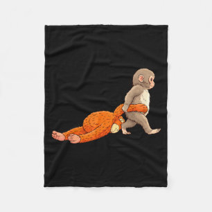 Funny baby monkey punch cute animal men women kids fleece blanket