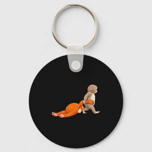 Funny baby monkey punch cute animal men women kids keychain