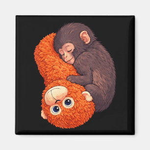 Funny baby monkey punch cute animal men women kids magnet