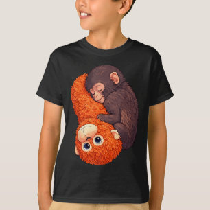 Funny baby monkey punch cute animal men women kids T-Shirt