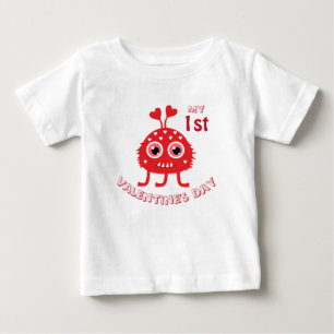 Funny Baby My First Valentine's Day Cute Monster T-Shirt