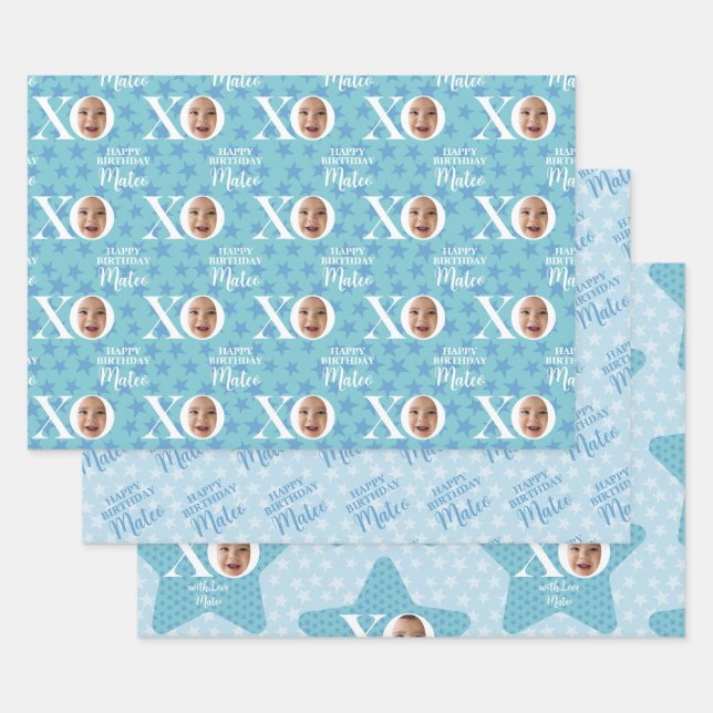 Funny Baby Photo Collage Personalized  Wrapping Paper Sheet (Set)