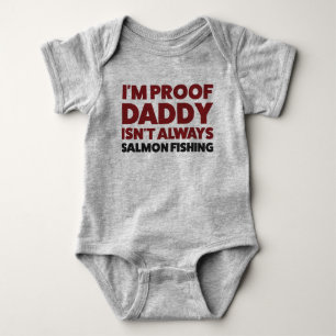 Funny Baby Salmon Fishing Jersey Bodysuit Shirt