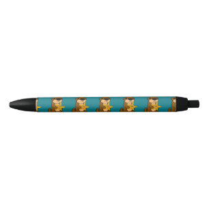 Funny Baby Sea Otter with Starfish Black Ink Pen