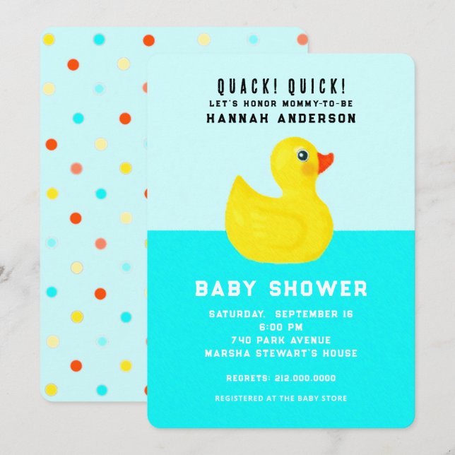 Funny Baby Shower Invitation (Front/Back)