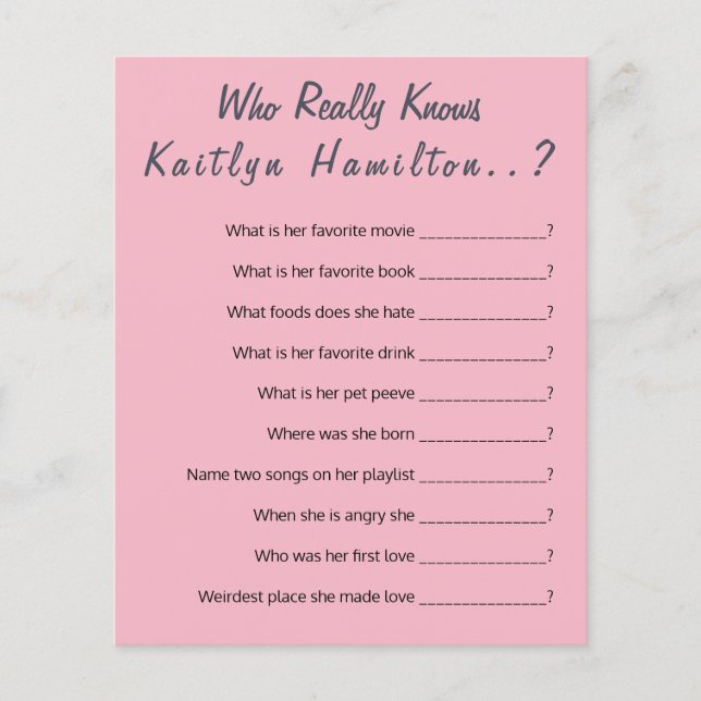 Funny Baby Shower 🎉😂 Question Game (Front)