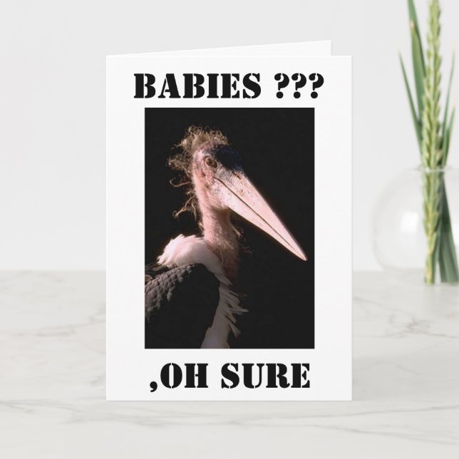 FUNNY BABY THE SARCASTIC STORK HUMOR Congrats CARD (Front)