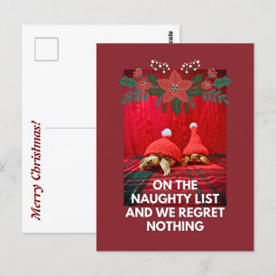 Funny Baby Turtles Best Friends Naughty List  Postcard