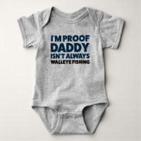 Funny Baby Walleye Fishing Jersey Bodysuit Shirt