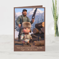 Funny Baby's First Steps Card