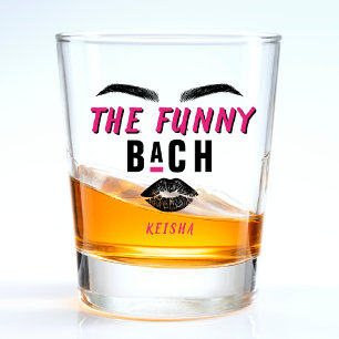 Funny Bach Face Lips Eyebrows Bachelorette Party Shot Glass