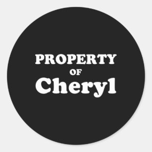 Funny Bachelor Gifts For Groom Property Of Cheryl Classic Round Sticker