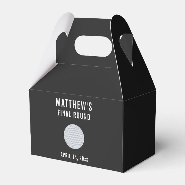 Funny Bachelor Party Golf Ball Wedding Favor Box (Front Side)