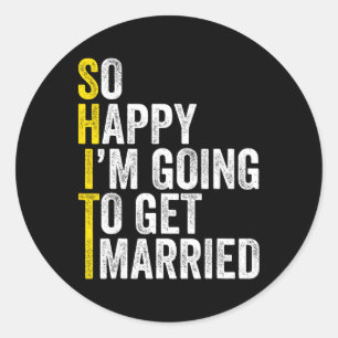Funny Bachelor Party Groom Shirt Classic Round Sticker