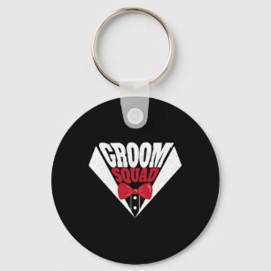 Funny Bachelor Party Groom Squad Stag Wedding Part Keychain