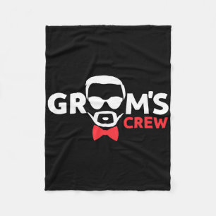 Funny Bachelor Party Grooms Crew Stag Wedding Part Fleece Blanket