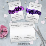 Funny Bachelorette Party Scrunchie Holder Favour Postcard<br><div class="desc">Create a funny (and perhaps necessary) scrunchie bachelorette party favour card with faux silver glitter and the saying TO HAVE AND TO HOLD YOUR HAIR BACK and personalized with Name's Bachelorette Party in a modern, chic handwritten script typography and date on the front and a custom thank you message on...</div>